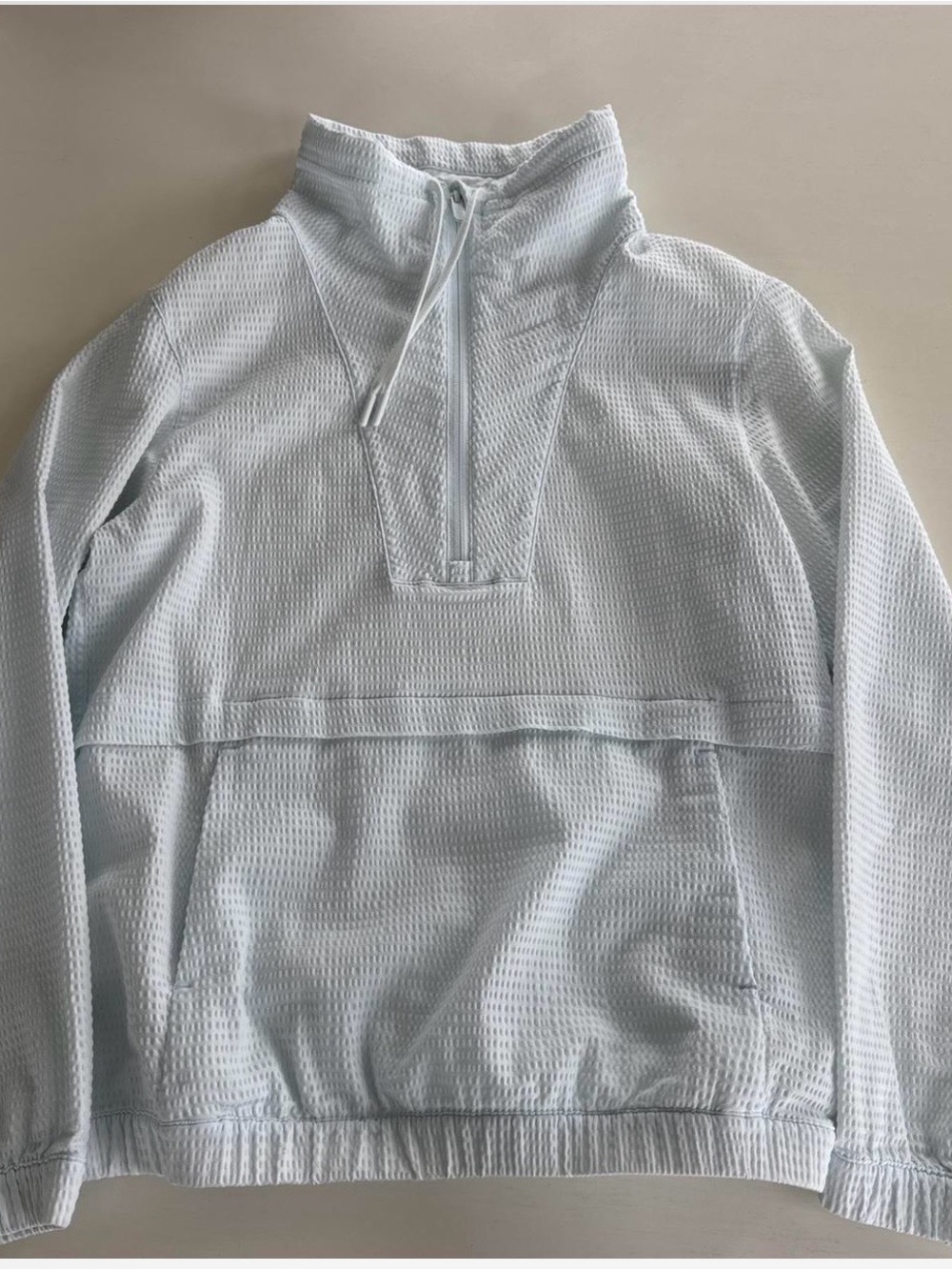 lululemon athletica women’s Pale Blue Waffle Half-Zip Sweater
